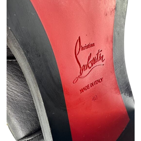 Christian Louboutin Black Calfskin Shearling Yetita 70 Combat Hiker Boots - Picture 15 of 16